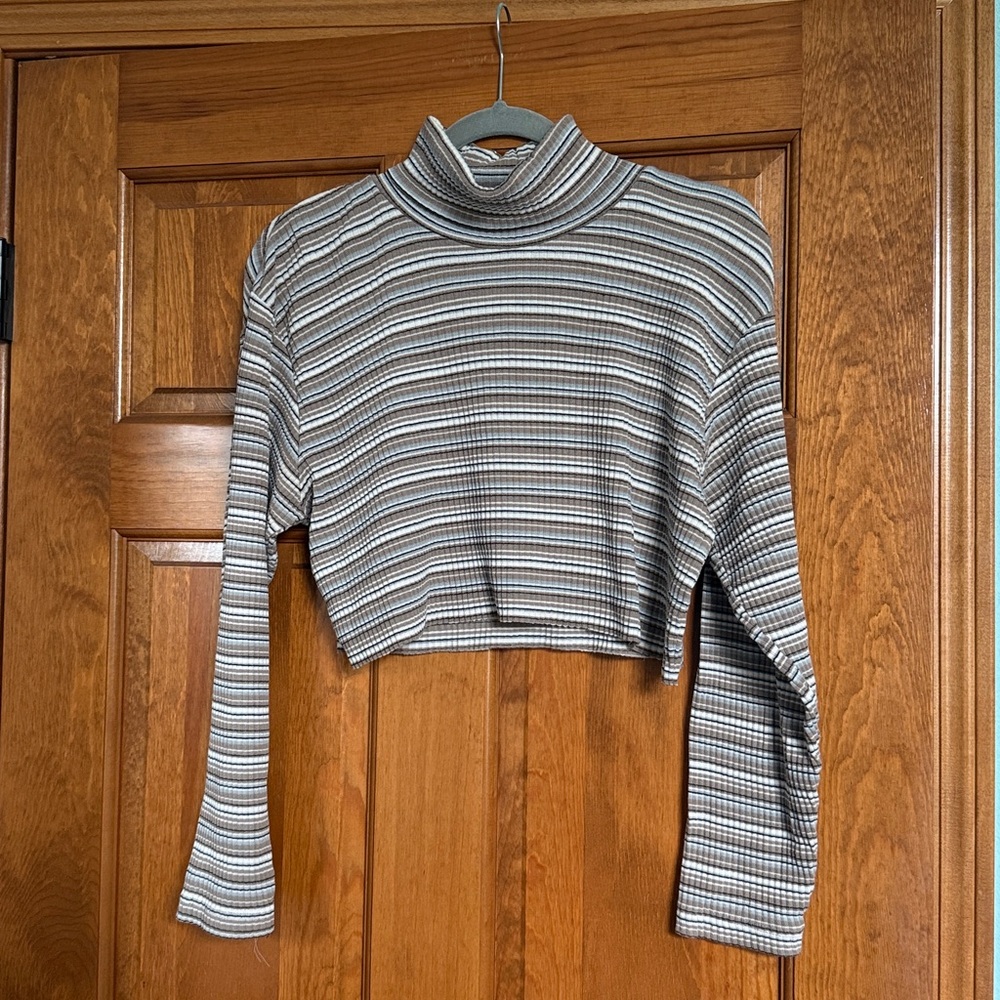 White Stag Striped Ribbed Sweater Top